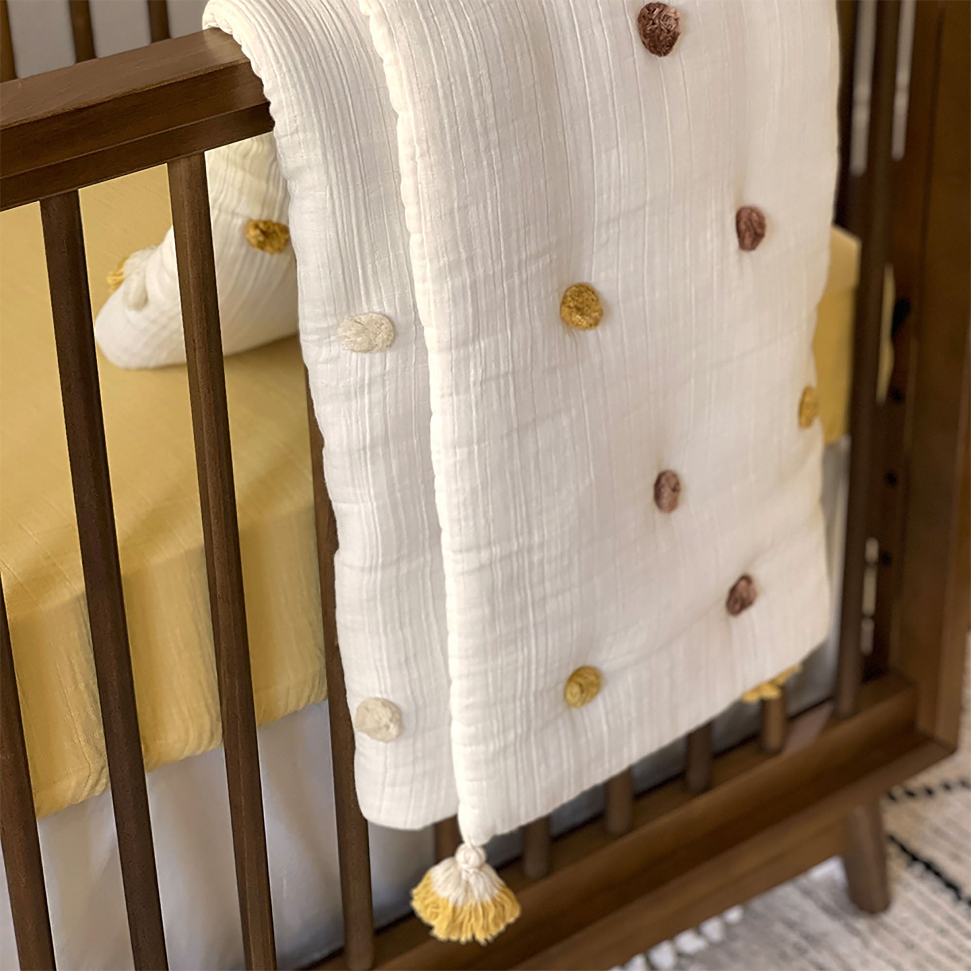 Crib Fitted Sheet – Ochre