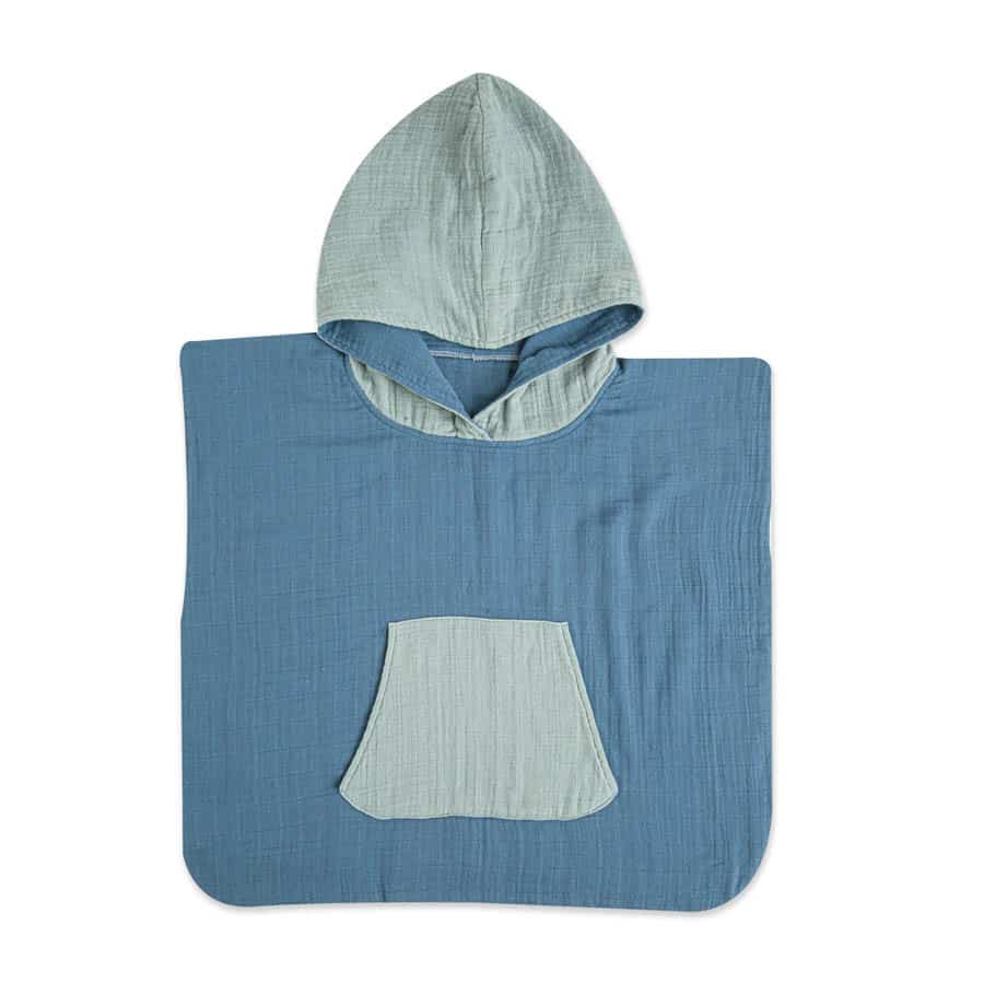 Hooded Poncho – Evergreen &amp; Riverstone (2-4 Years)