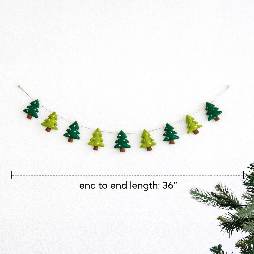 Christmas Tree Garland With Jute Thread