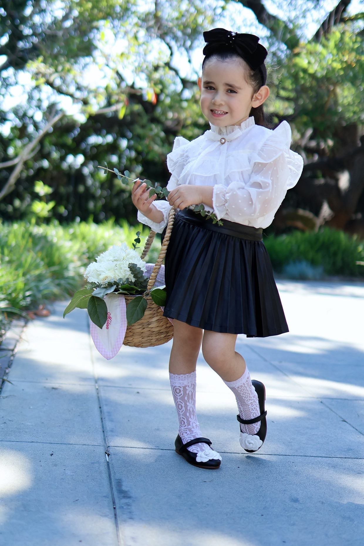 Camille- Black/white Leather Mary Jane Shoes