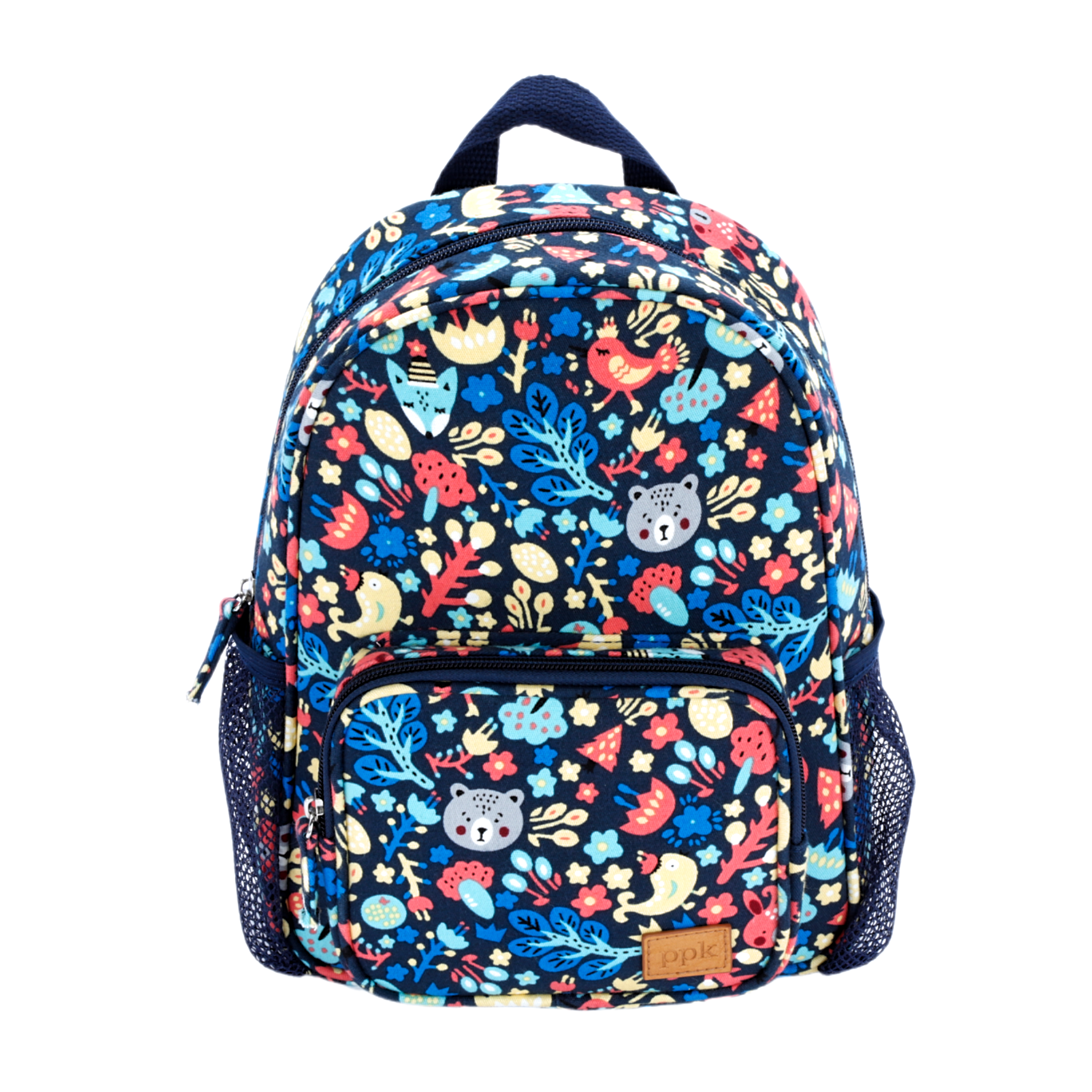 Toddler/little Kids Forest Animals Mini-size Backpack With Pockets- Fun Print, Practical Design- Navy