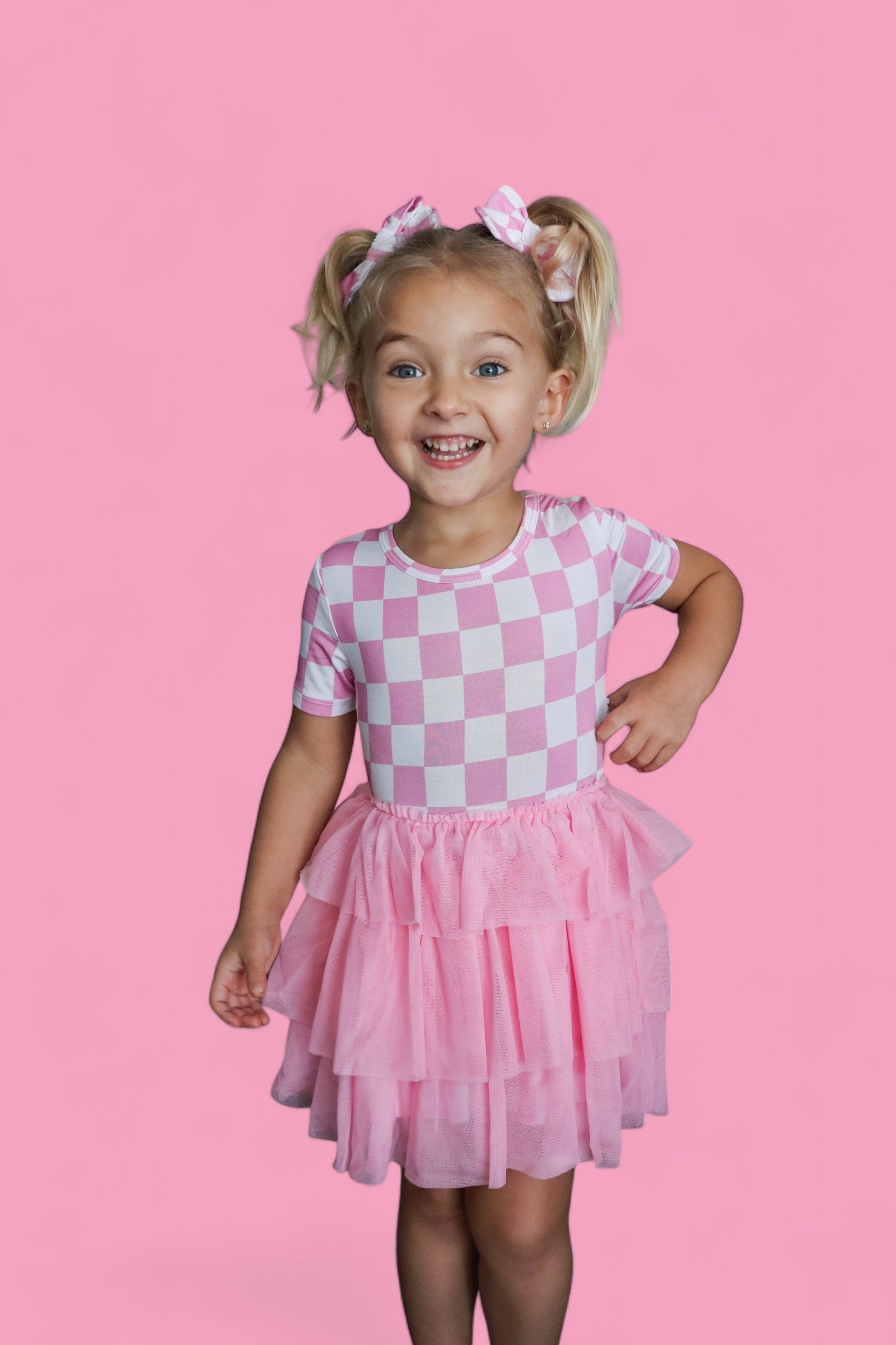 Bubblegum Checkers Dream Tutu Dress