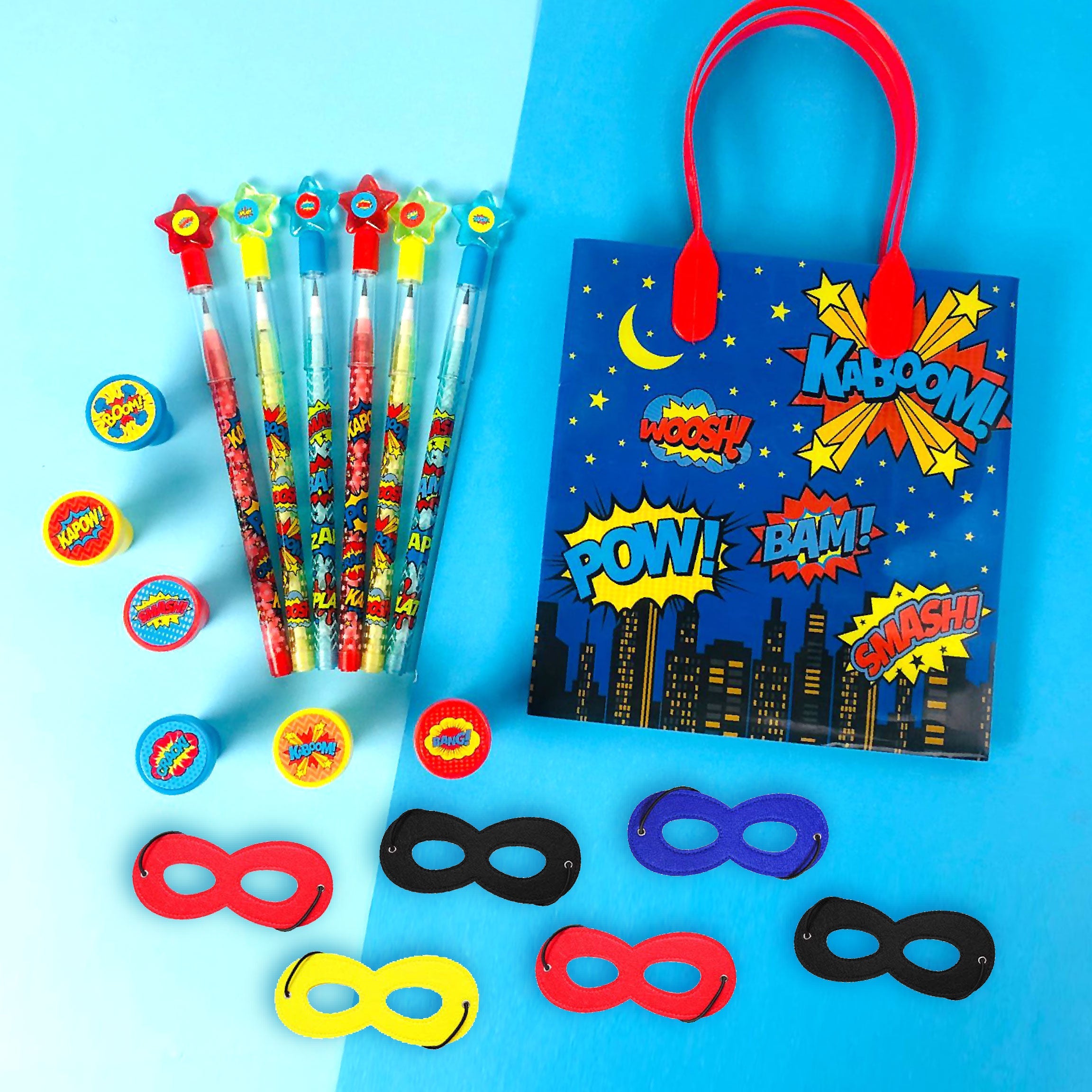Superhero Party Favor Bundle For 12 Kids