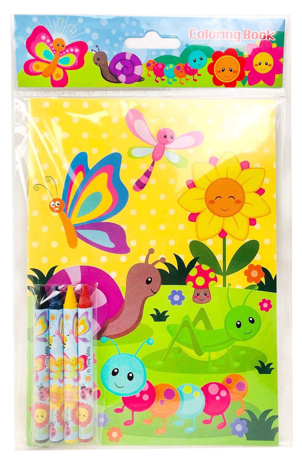 Butterfly Flowers Spring Themed Coloring Books With Crayons Party Favors - Set Of 6 Or 12