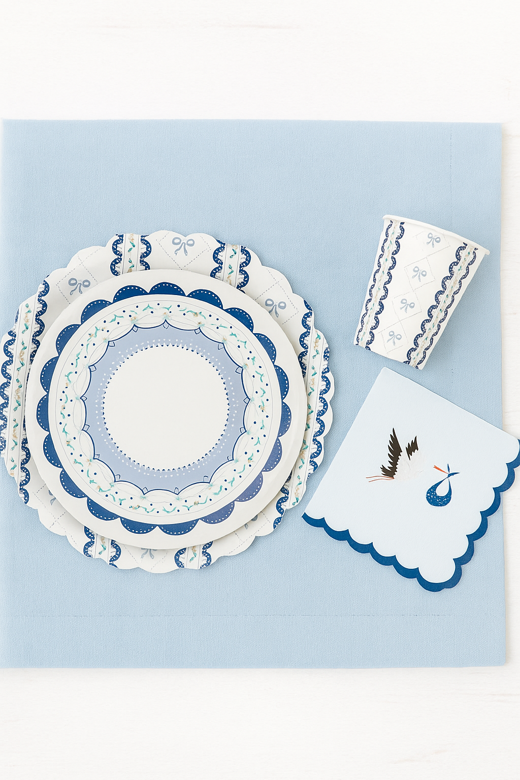 Blue Coquette Large Plates 10" (8 Pack)