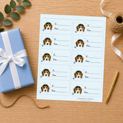 Beagle Pawprint Wishes Gift Tag Sticker Sheet