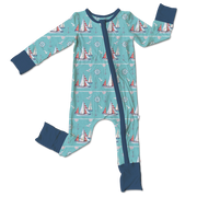 Beckett Sailboats Bamboo Convertible Footie (pre-order)