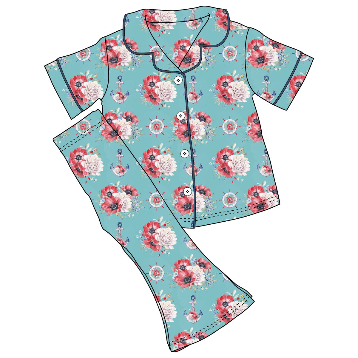 Beckett Anchors Bamboo Girls Luxe Lounge Set (pre-order)