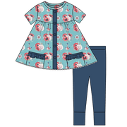Beckett Anchors Bamboo Short Sleeve Tunic + Legging Set (pre-order)