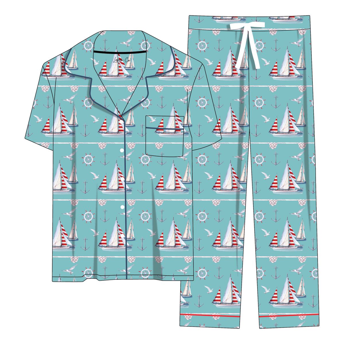 Beckett Sailboats Bamboo Women's Luxe Lounge Set (pre-order)