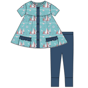 Beckett Sailboats Bamboo Short Sleeve Tunic + Legging Set (pre-order)