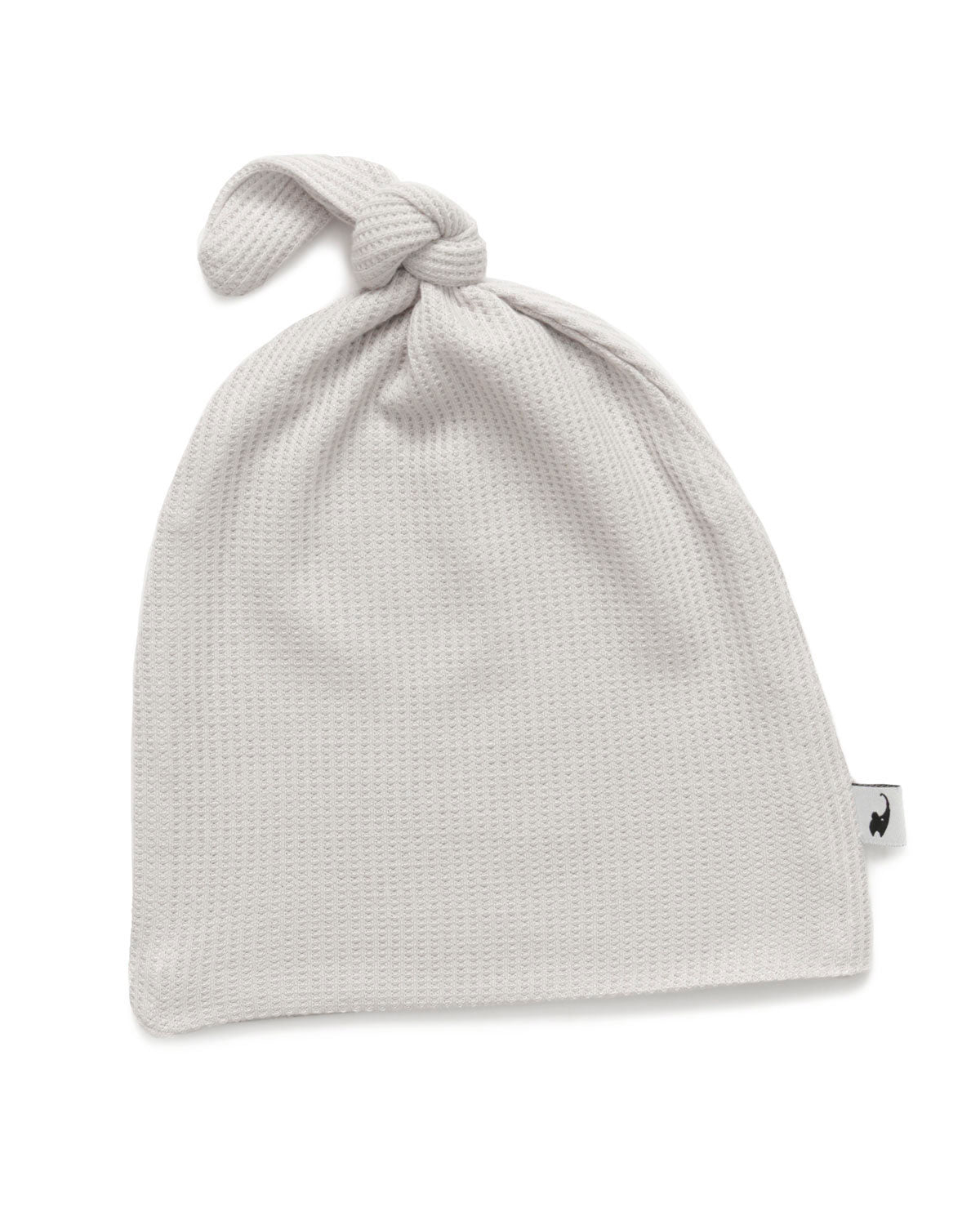 Grey Waffle Top Knot Hat