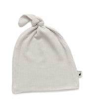 Grey Waffle Top Knot Hat