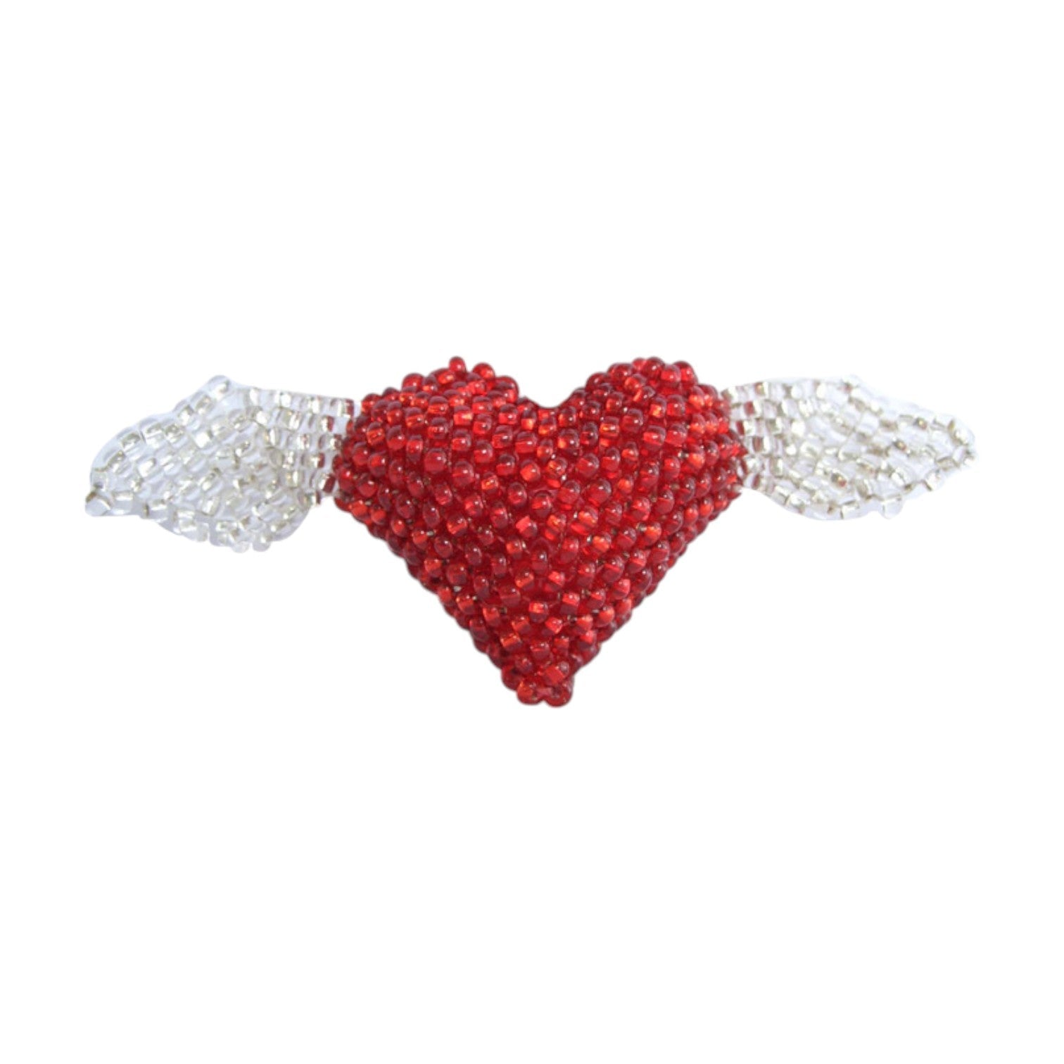 Heart With Wings Brooch, Red