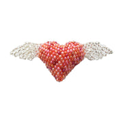 Heart With Wings Brooch, Pink