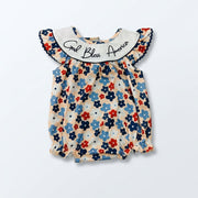 God Bless America Embroidery Romper