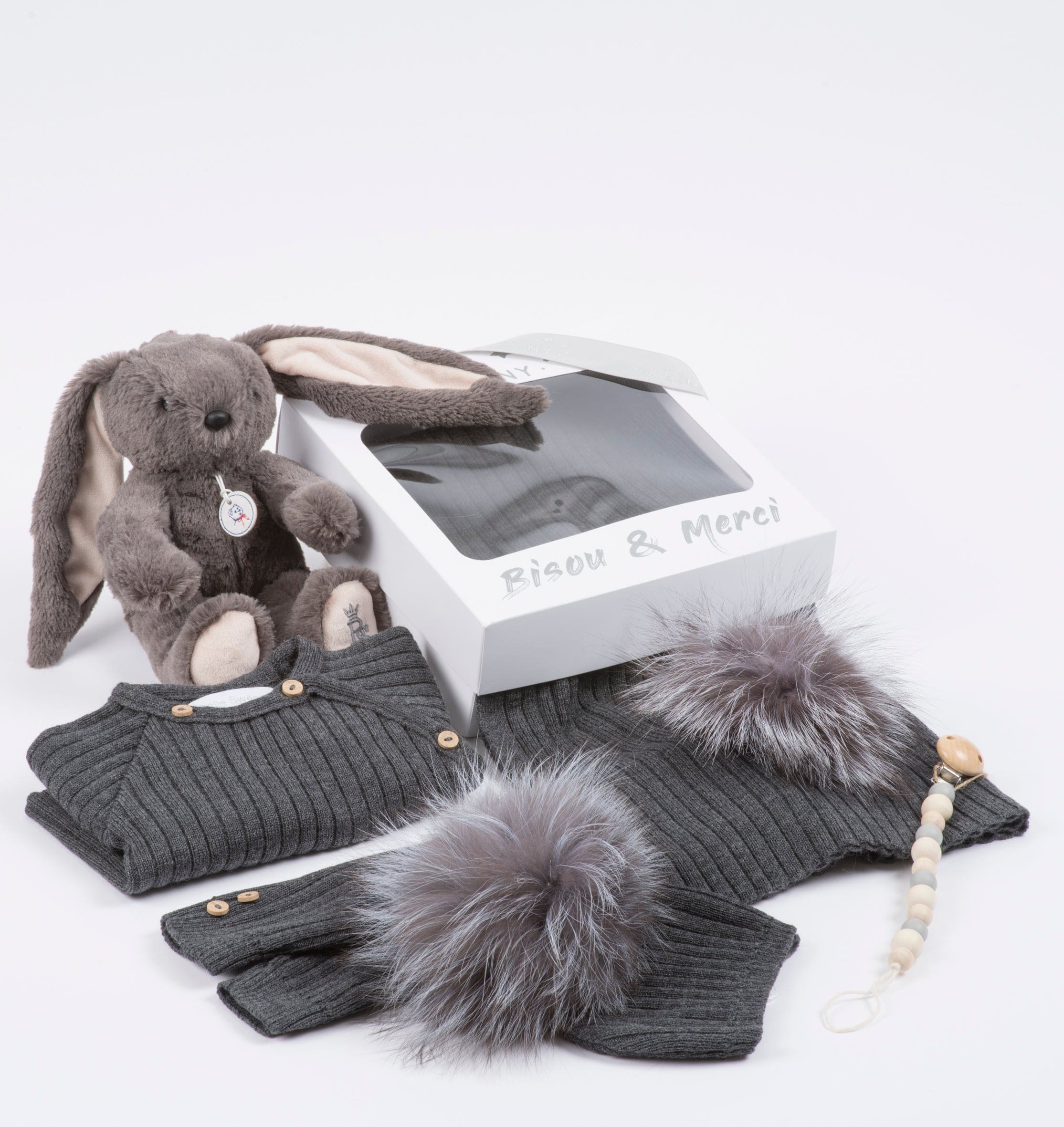 Maille Love | Boys Gift Box | Charcoal Grey Knit Set (5)