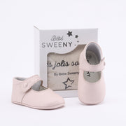 Girls Pink Leather Pre-walker Shoes