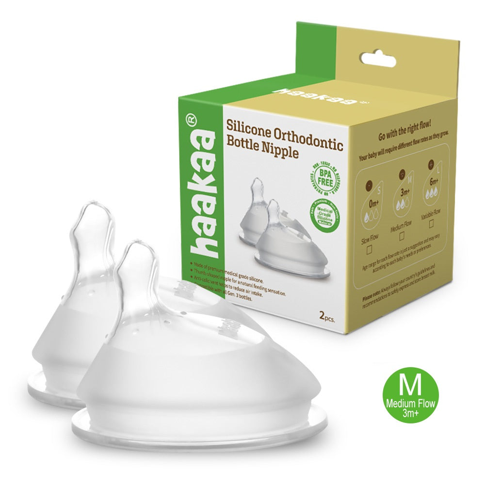 Haakaa Gen 3 Silicone Orthodontic Anti-colic Nipple 2 Pk