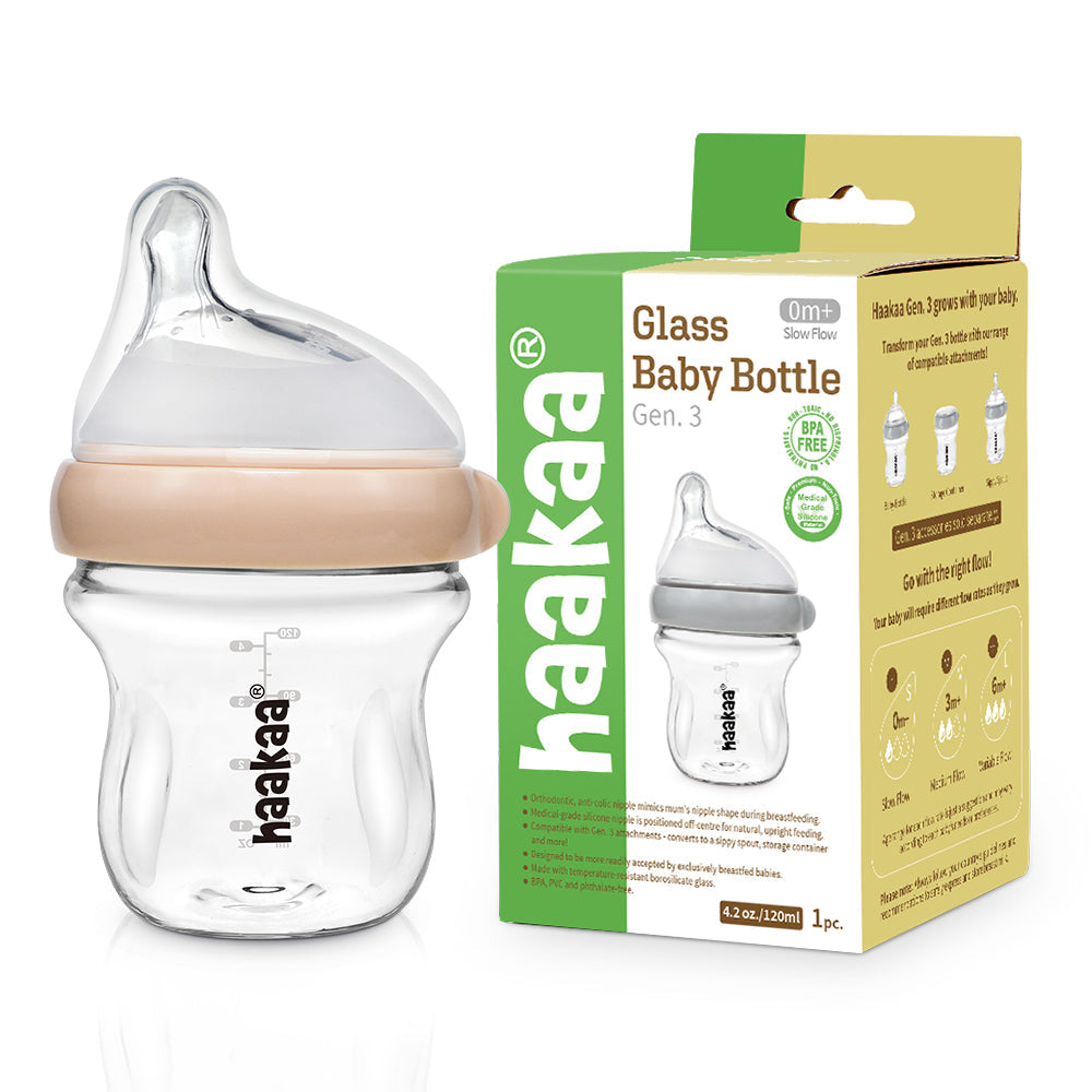 Haakaa Generation 3 Glass Baby Bottle 3 Oz/90 Ml, 1 Pk