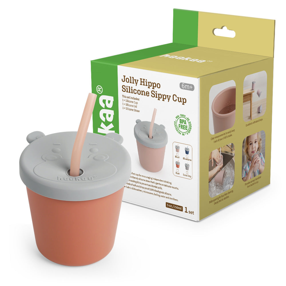 Haakaa Jolly hippo silicone sippy cup 1 Pk