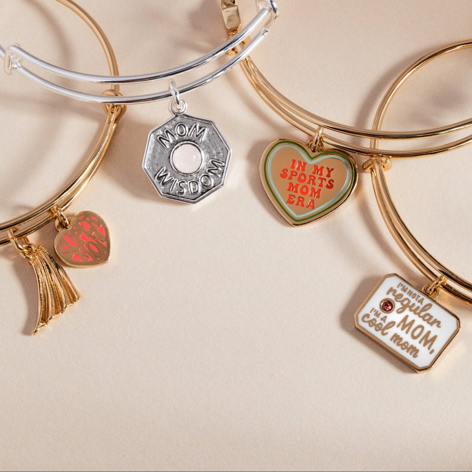 'in My Sports Mom Era' Heart' Charm Bangle