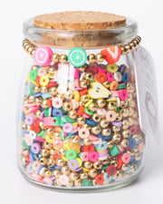 Polymer Fruit And Heishi Multicolor Metallic Diy Bead Jar