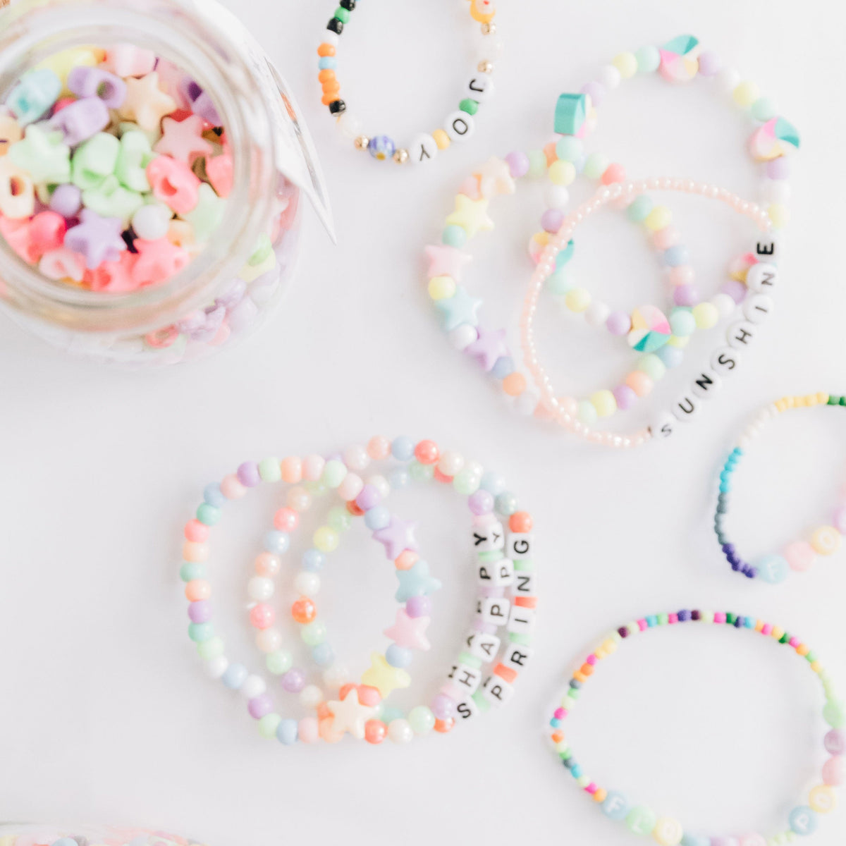 Pastel Stars Bead Diy Jar