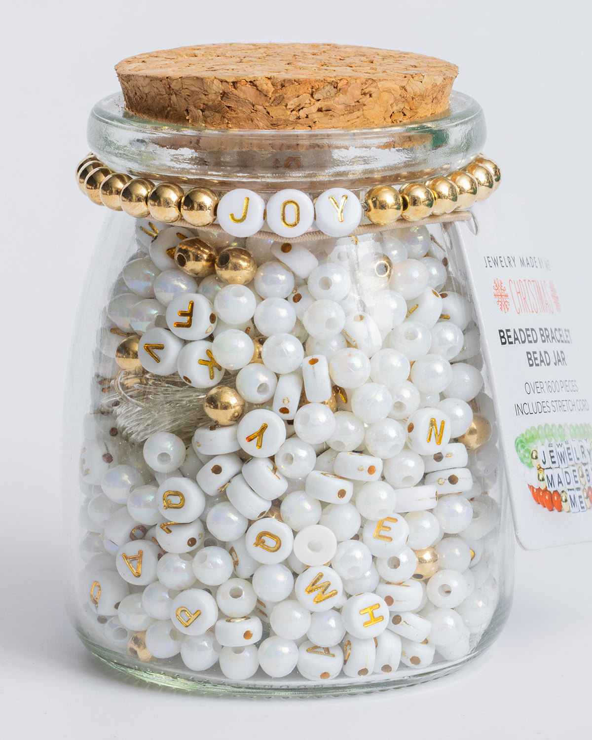 Joy Metallic Gold And White Diy Bead Jar