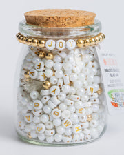 Joy Metallic Gold And White Diy Bead Jar