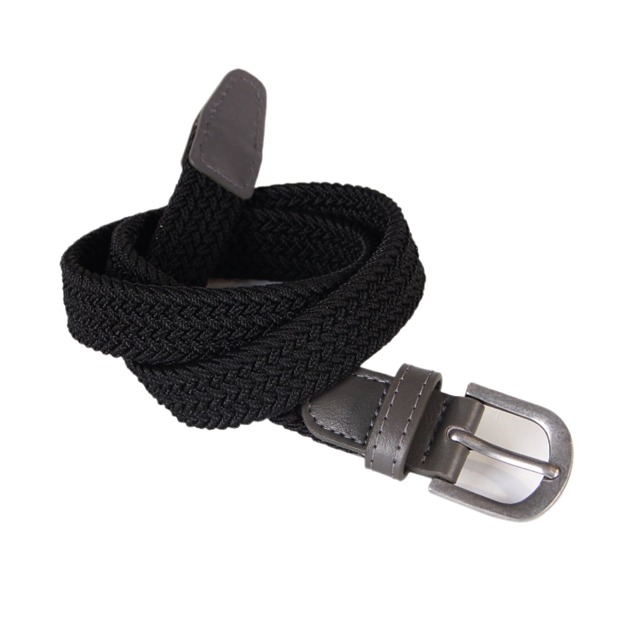 Boys Stretchy Cord Braided Leather Belt - Children's Age (4-7 Y) (8-14y)