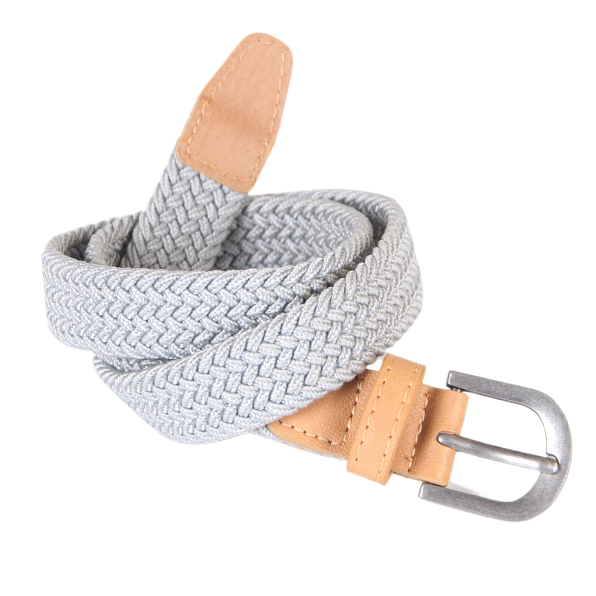 Boys Stretchy Cord Braided Leather Belt - Children's Age (4-7 Y) (8-14y)