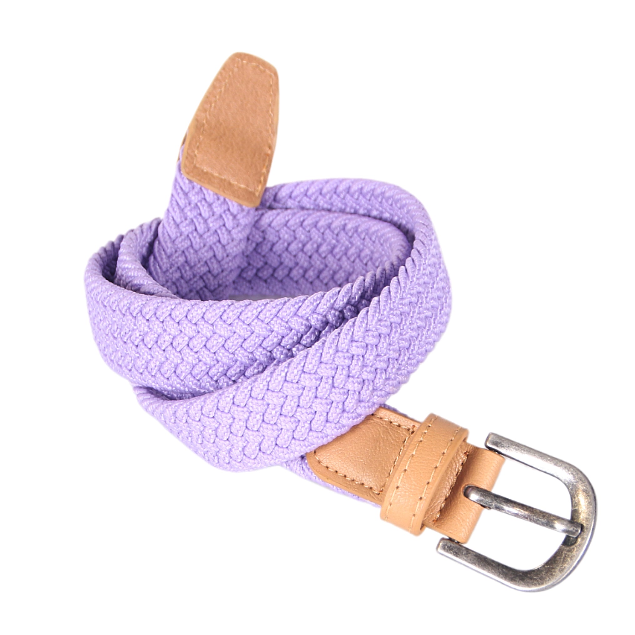 Girls Stretch Cord Braided Leather Belt - Children's Age (4-7 Y) (8-14y)
