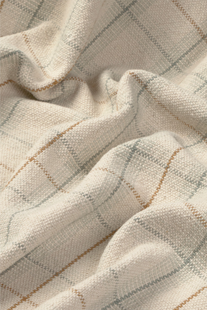 Handloom Kid Bed Throw Tartan Blue Sage