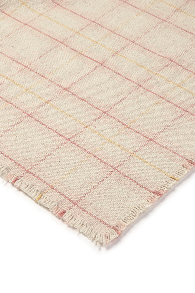 Handloom Kid Bed Throw Tartan Rose