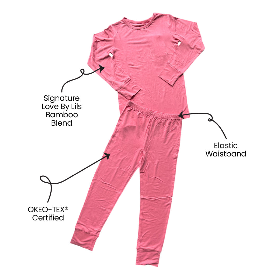 Blossom Solid Bamboo 2-piece Long Sleeve Set