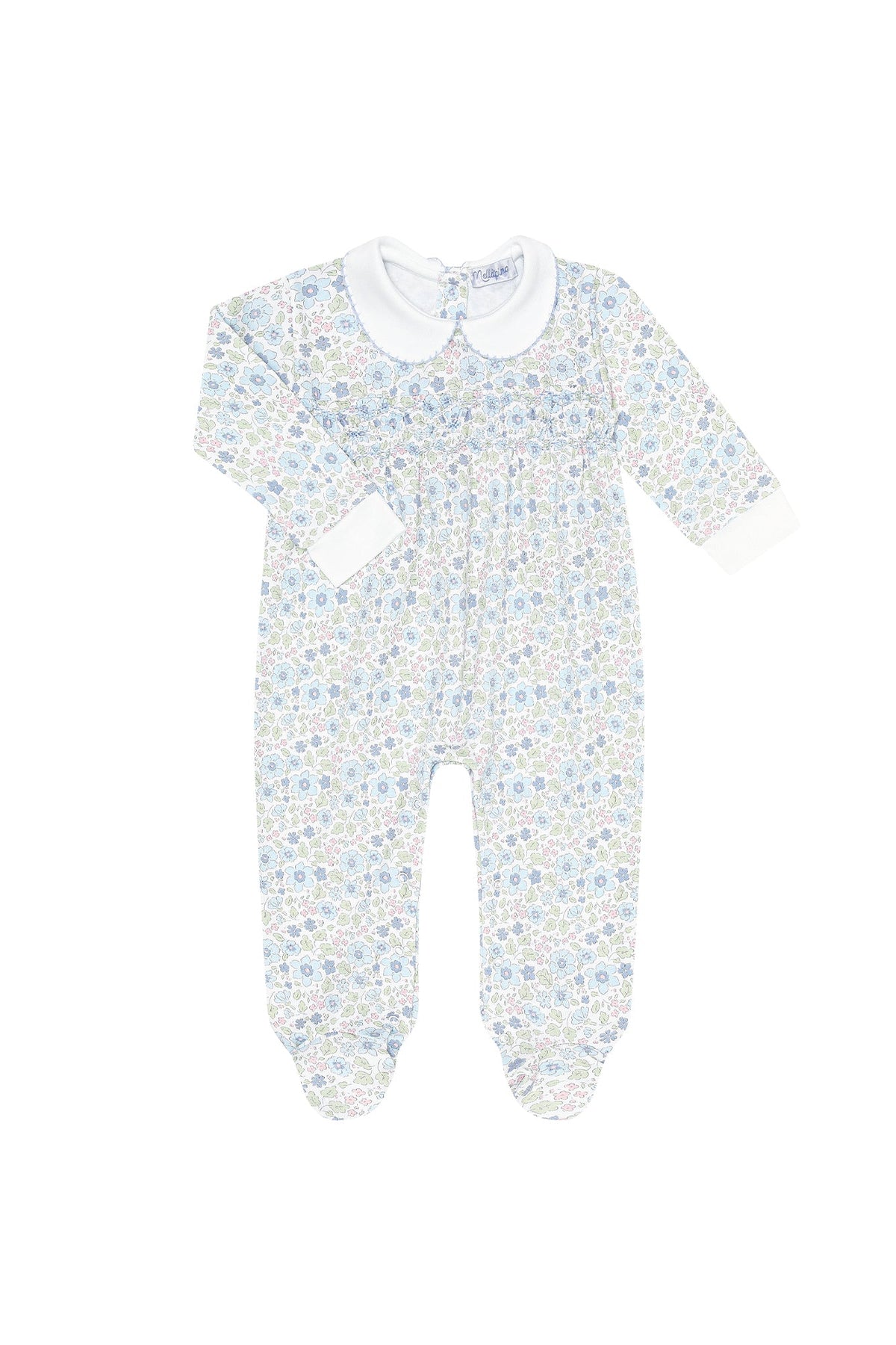 Blue Meadow Smocked Footie