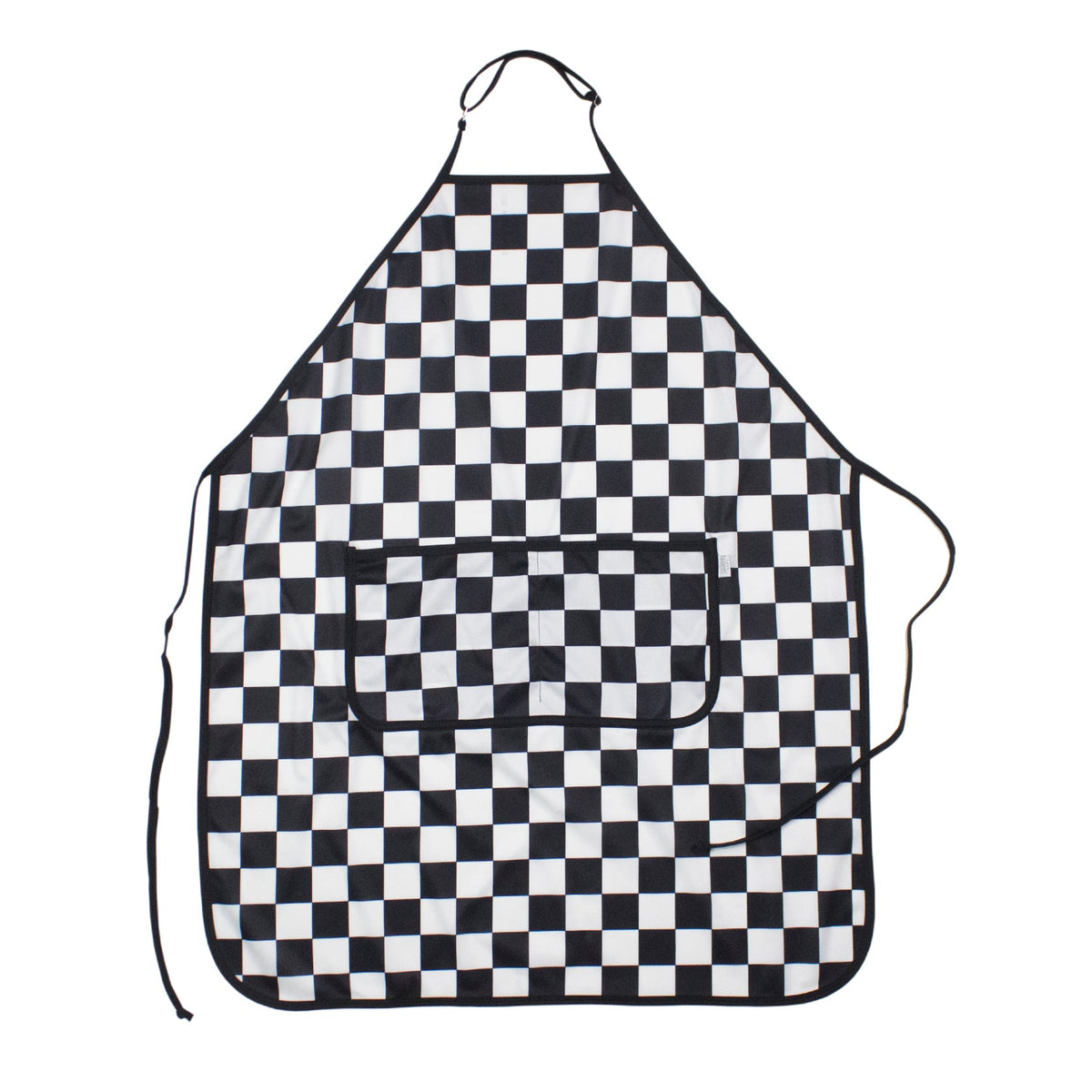 Black Checkerboard Apron - Fits Sizes Youth Small Through Adult 2xl