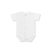 Honey Logo Short Sleeve Bodysuit, White