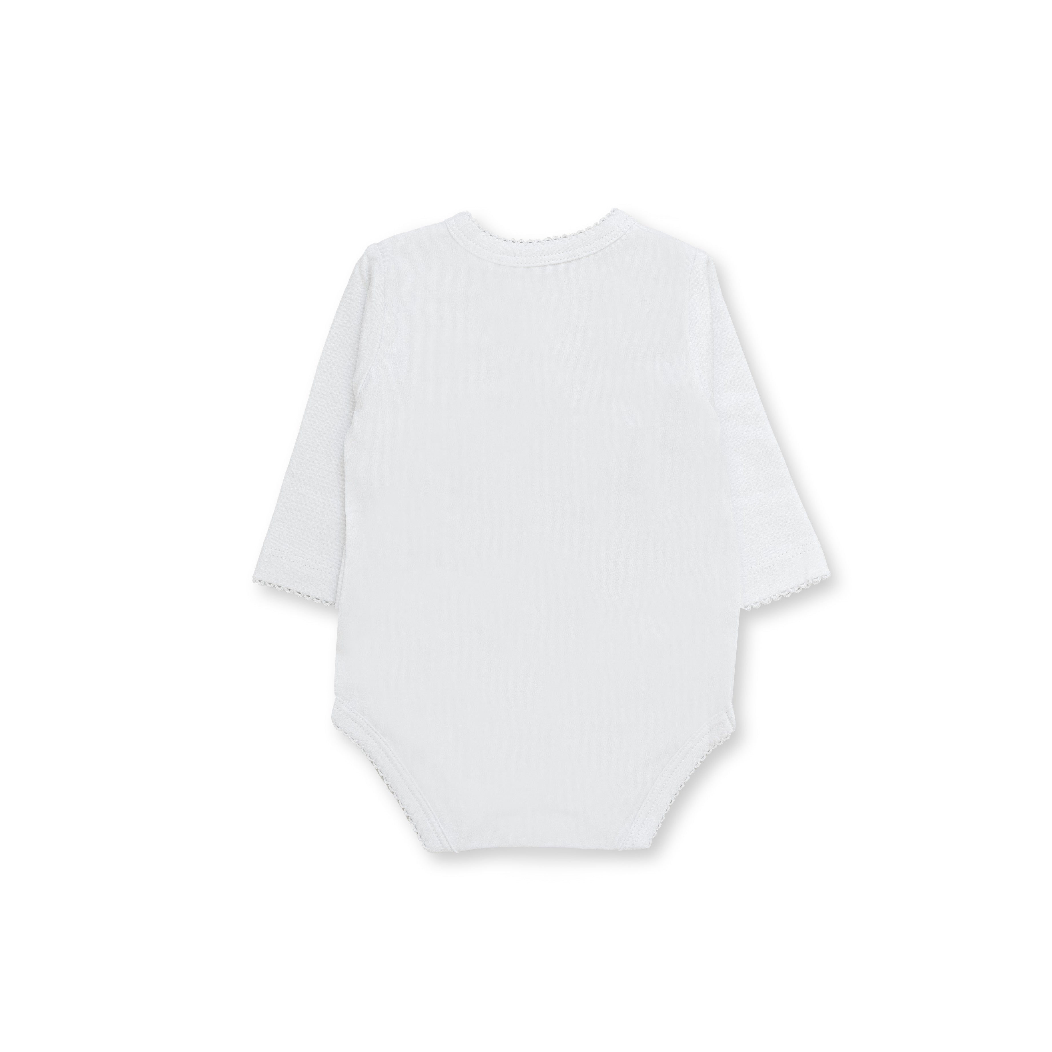 Honey Logo Long Sleeve Bodysuit, White