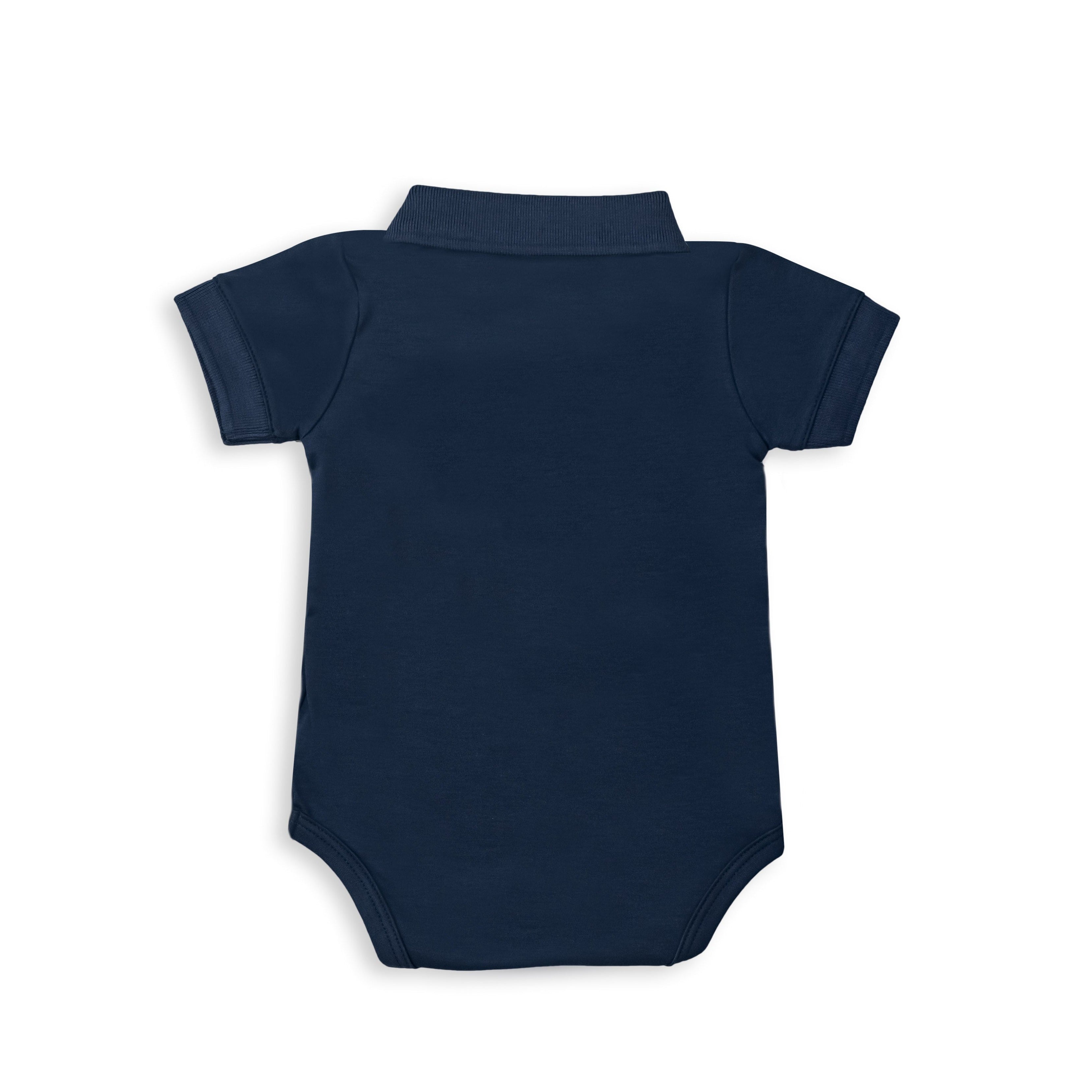 Pima Cotton Polo Bodysuit, Blue