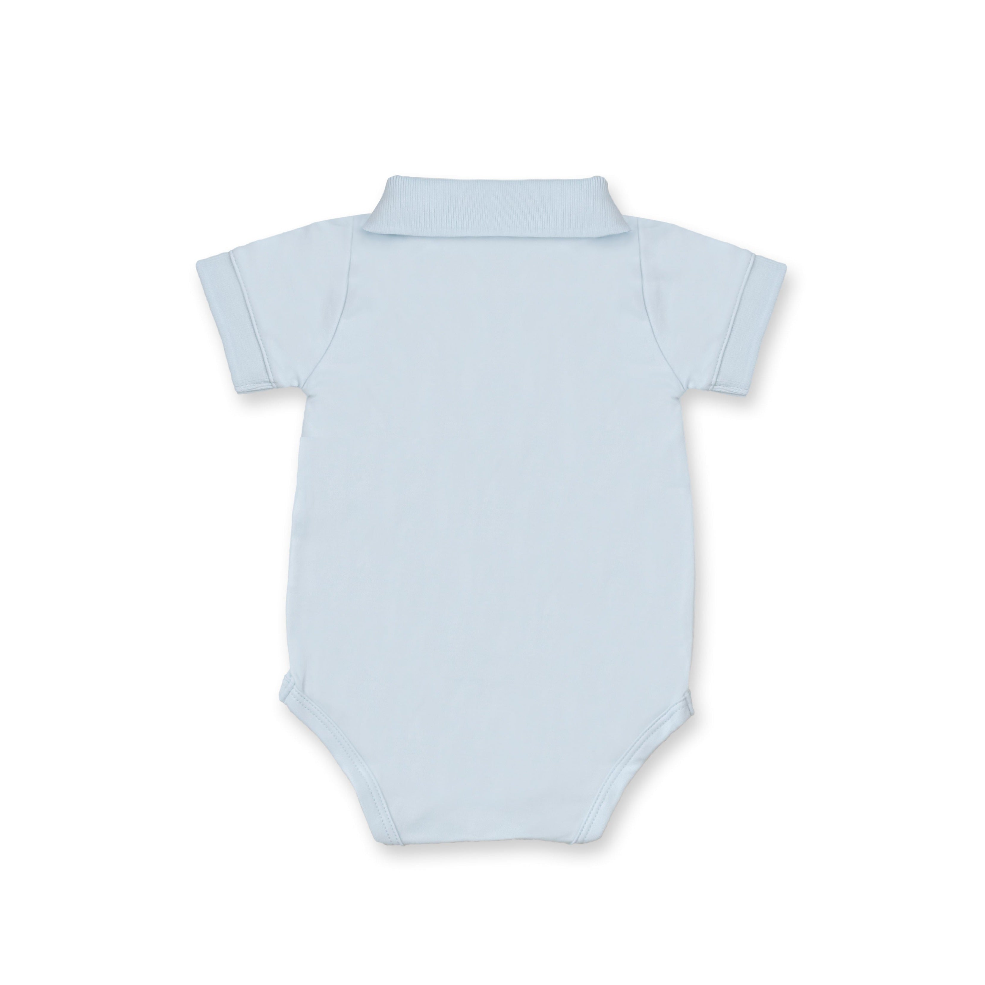 Pima Cotton Polo Bodysuit, Lightblue