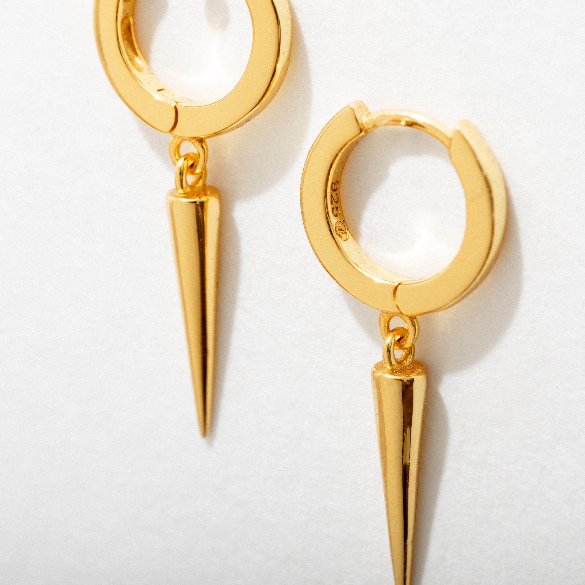 Spike Drop Huggie Hoops