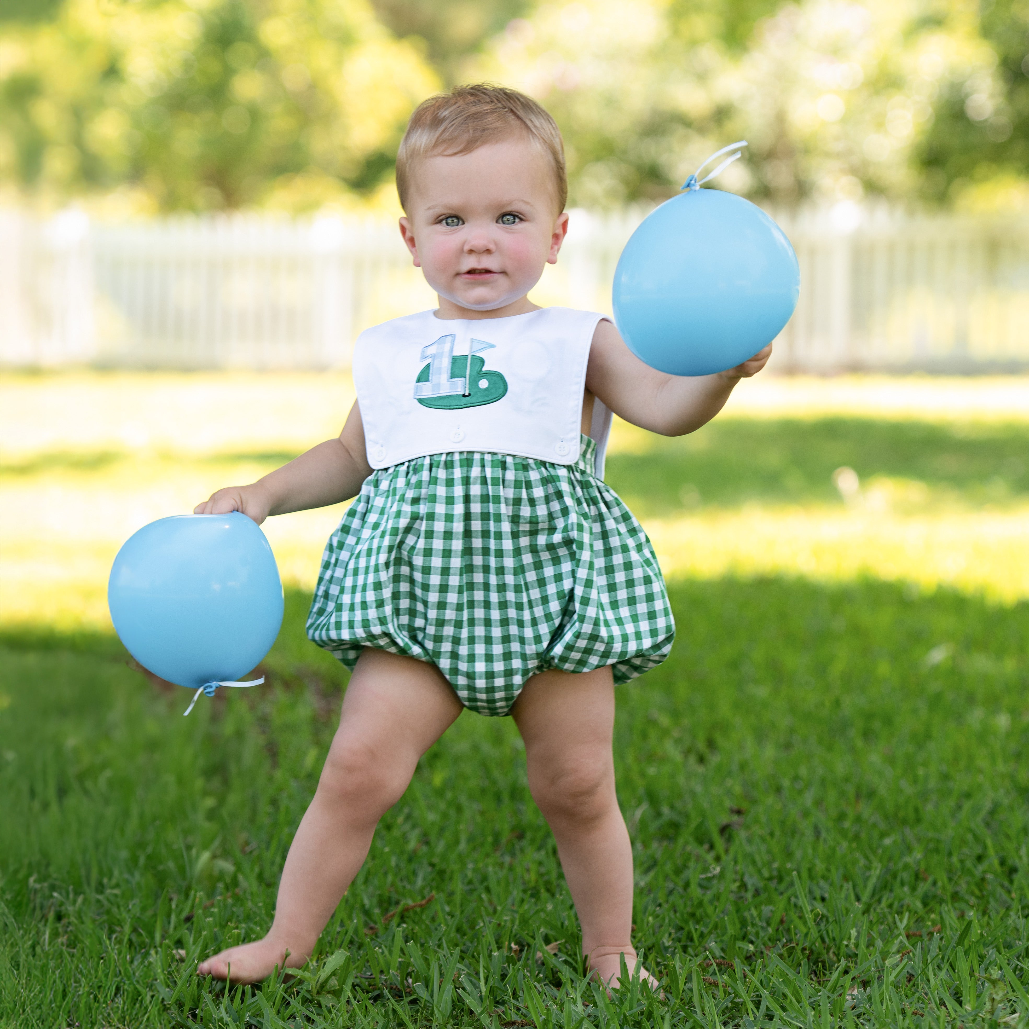 Hole-in-one First Birthday Boys Reversible Golf Bubble