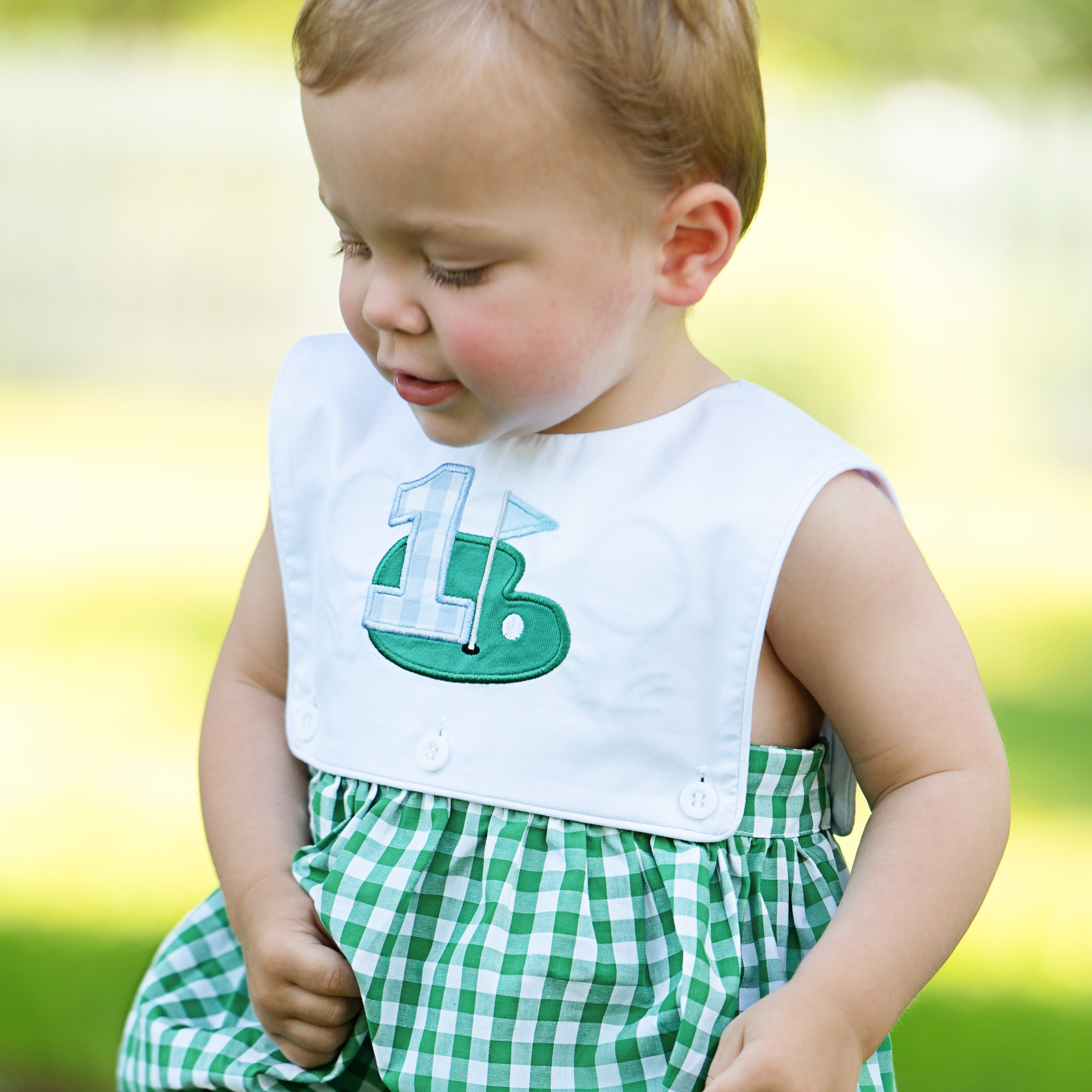 Hole-in-one First Birthday Boys Reversible Golf Bubble