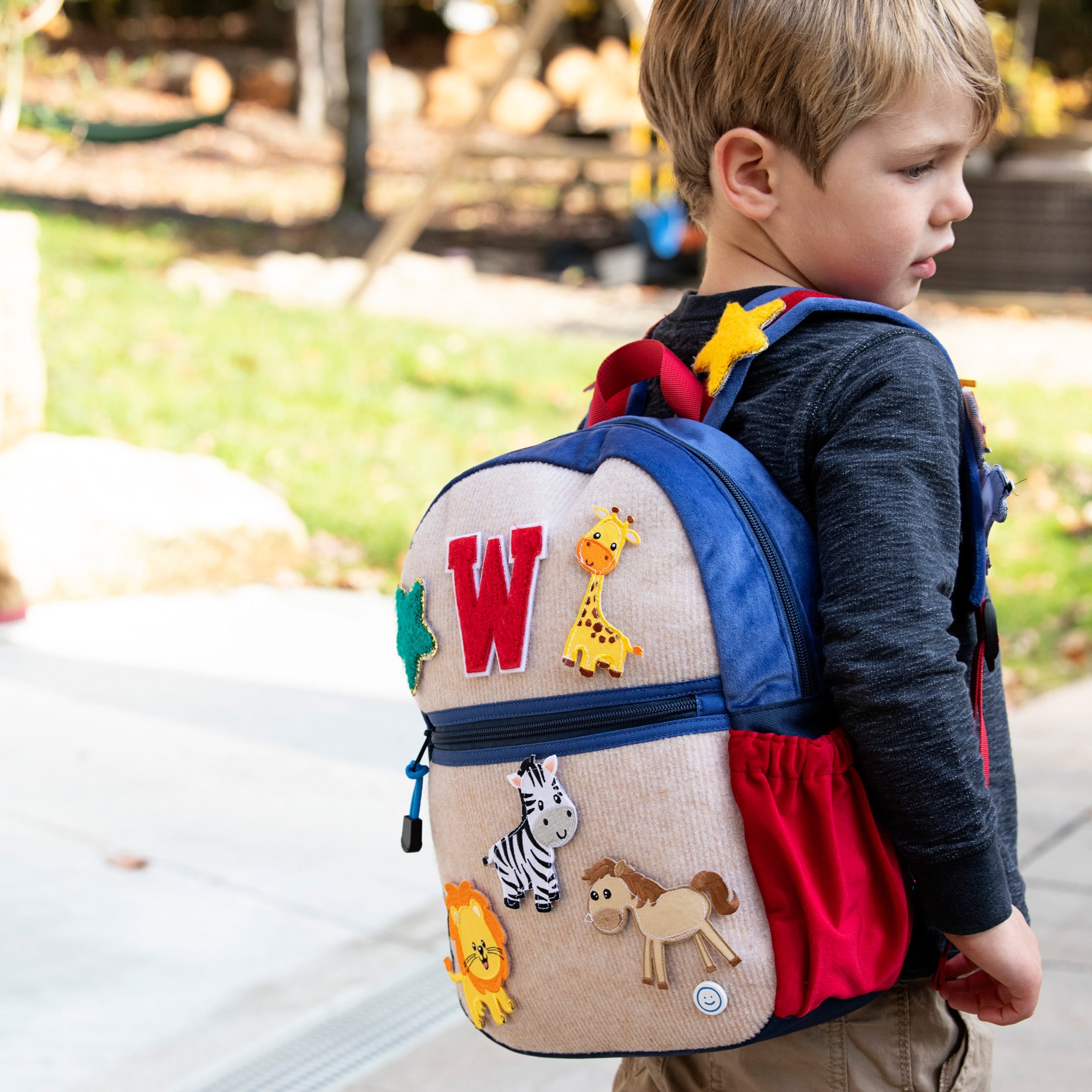 Small Becco Backpack - Kids Lux Cobalt/red