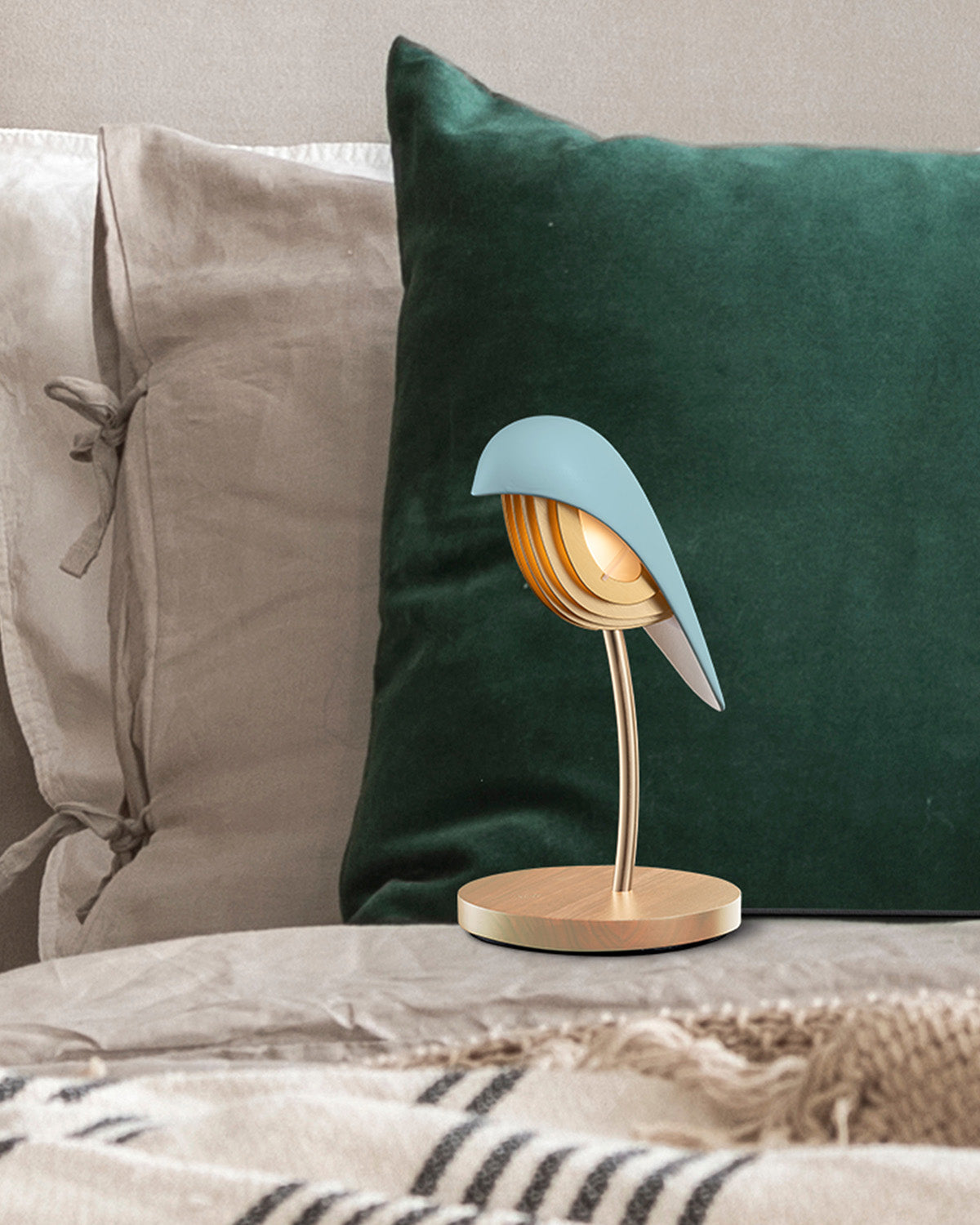 Desk Lamp Bird Aqua Blue