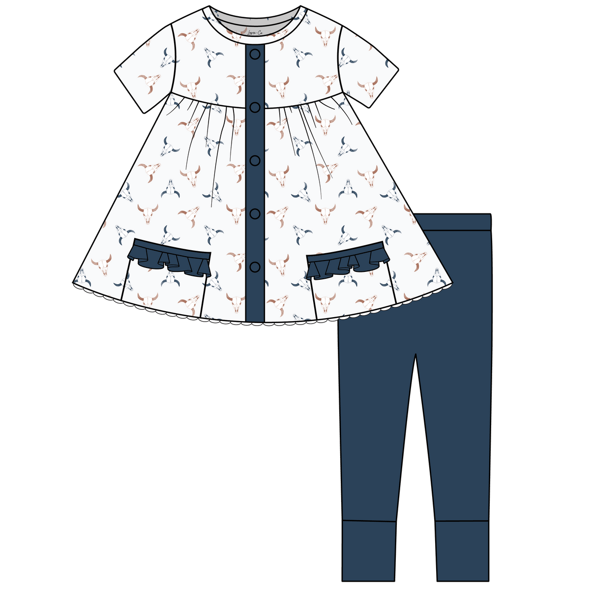 Braxton Bulls Bamboo Short Sleeve Tunic + Legging Set (pre-order)