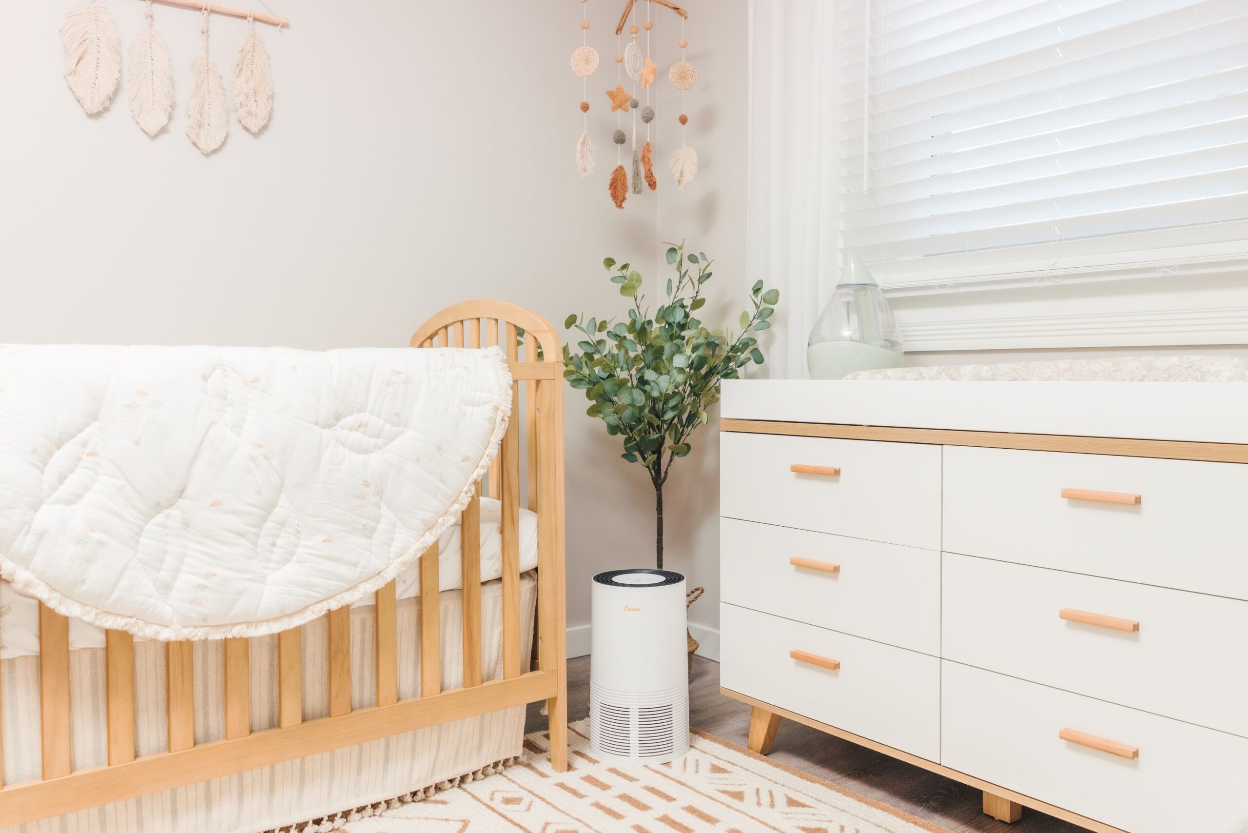 Natural Boho Fringe Crib Skirt