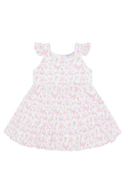 Butterflies Print Ruffle Dress